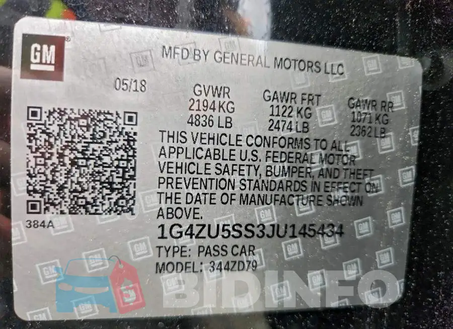 1G4ZU5SS3JU145434 Photo# 12