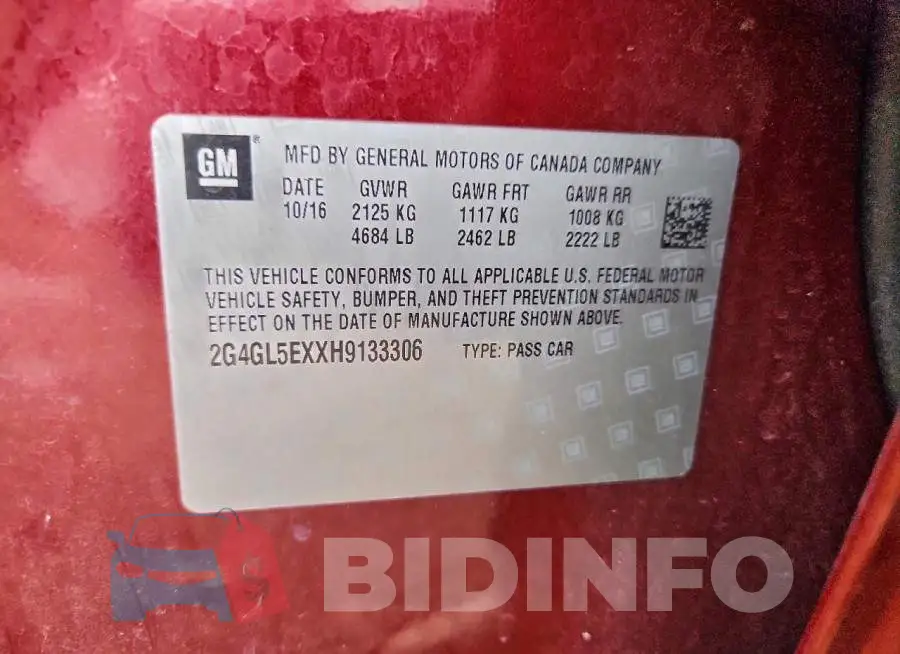 2G4GL5EXXH9133306 Photo# 12