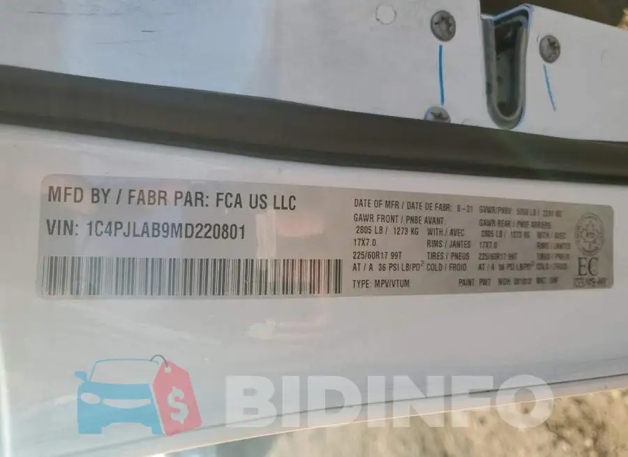 1C4PJLAB9MD220801 Photo# 13