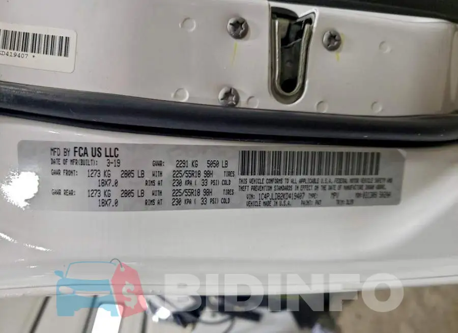 1C4PJLDB2KD419407 Photo# 14