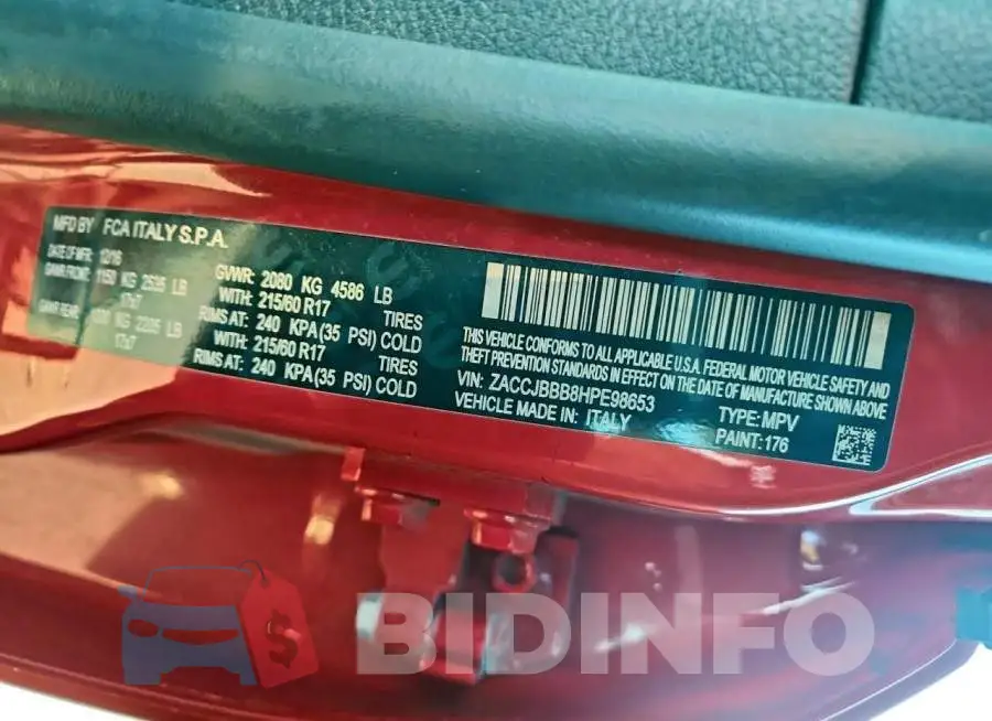 ZACCJBBB8HPE98653 Photo# 13