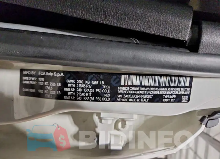 ZACCJBCB4HPE65857 Photo# 13
