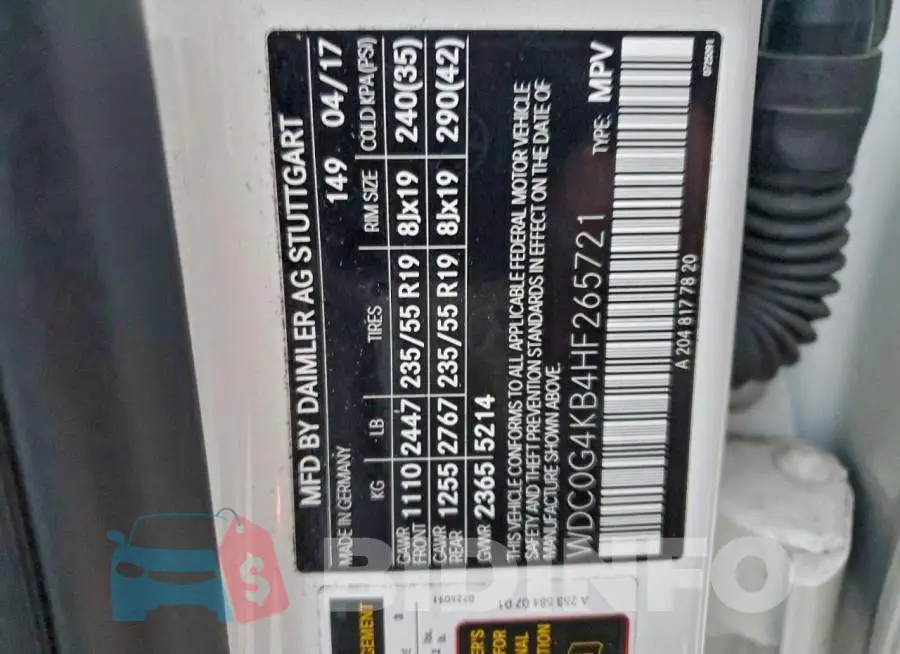WDC0G4KB4HF265721 Photo# 13