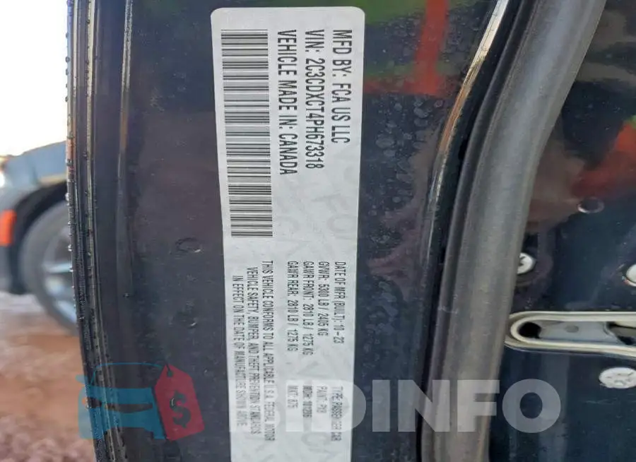 2C3CDXCT4PH673318 Photo# 12