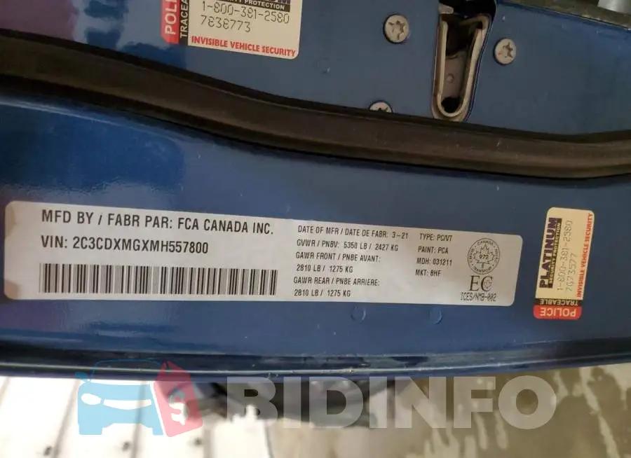 2C3CDXMGXMH557800 Photo# 13