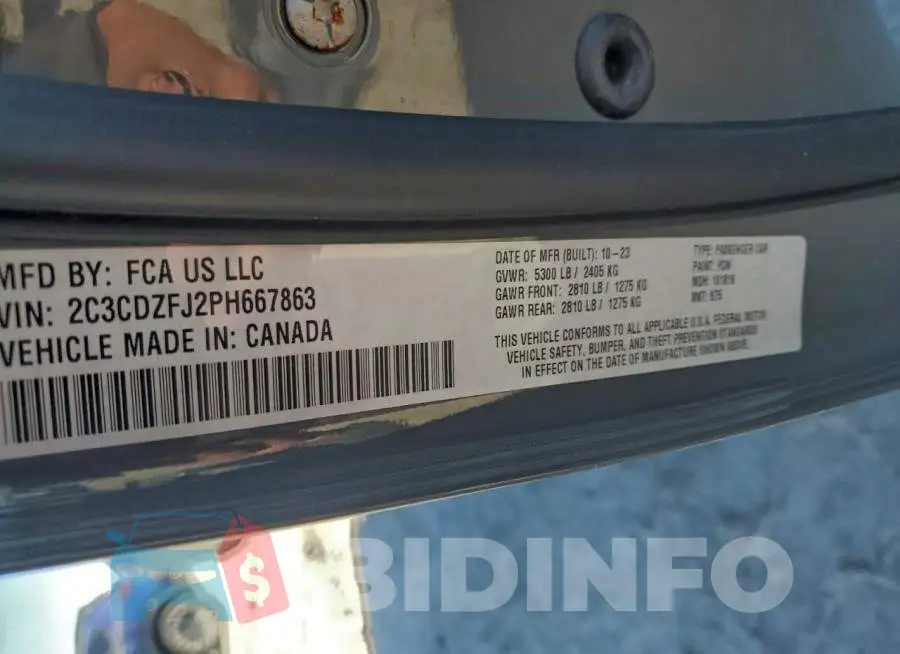 2C3CDZFJ2PH667863 Photo# 13
