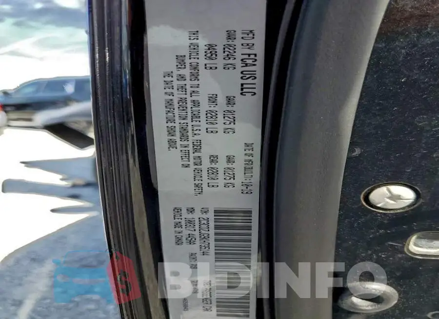 2C3CDZJG9KH735144 Photo# 13