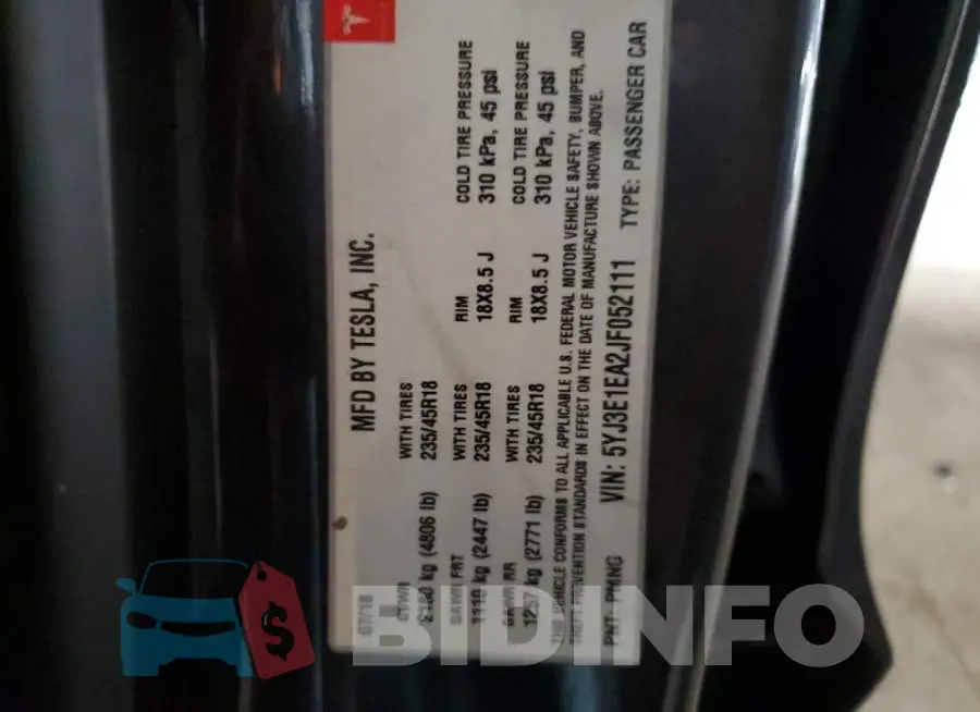 5YJ3E1EA2JF052111 Photo# 12