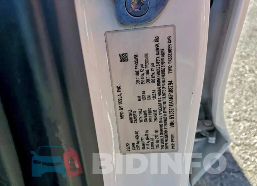 5YJ3E1EA4NF188794 Photo# 12
