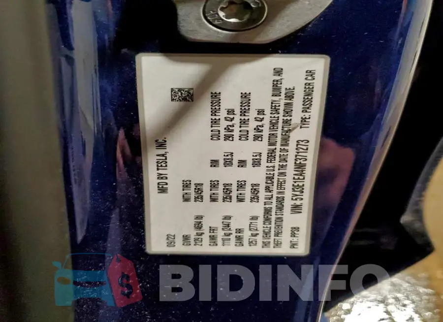 5YJ3E1EA4NF371273 Photo# 12