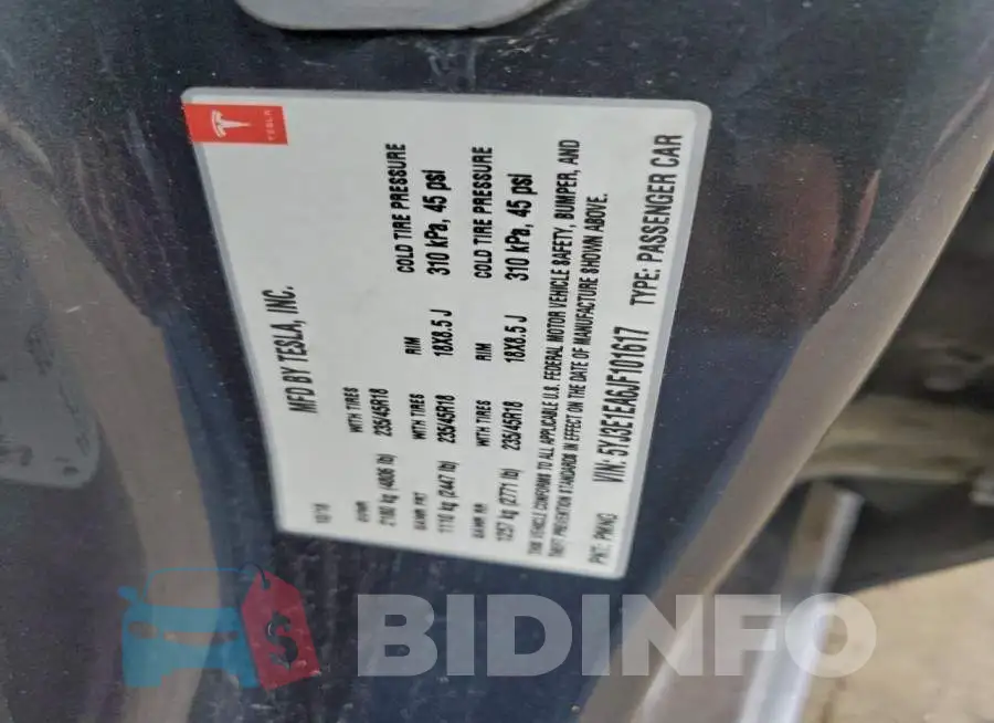 5YJ3E1EA6JF101617 Photo# 12