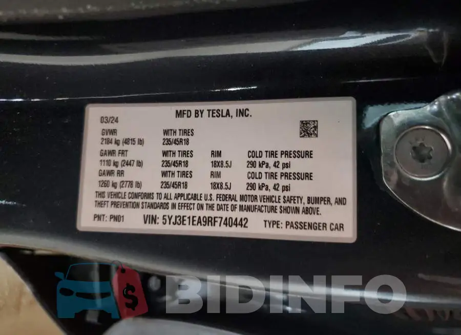 5YJ3E1EA9RF740442 Photo# 12