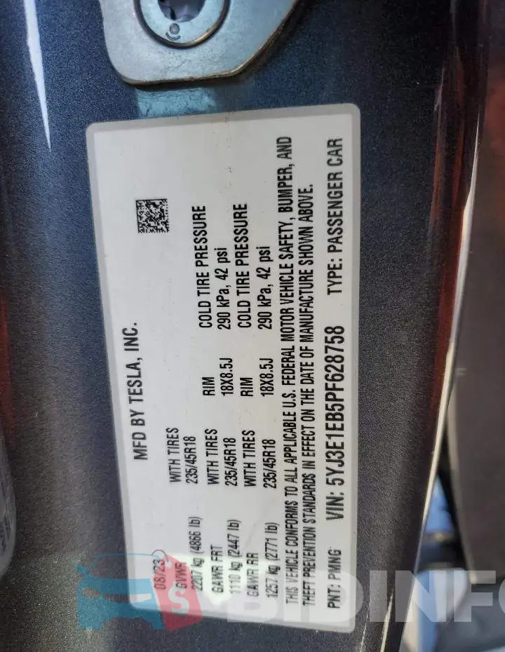 5YJ3E1EB5PF628758 Photo# 12