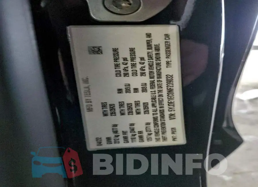 5YJ3E1EC0NF239032 Photo# 12