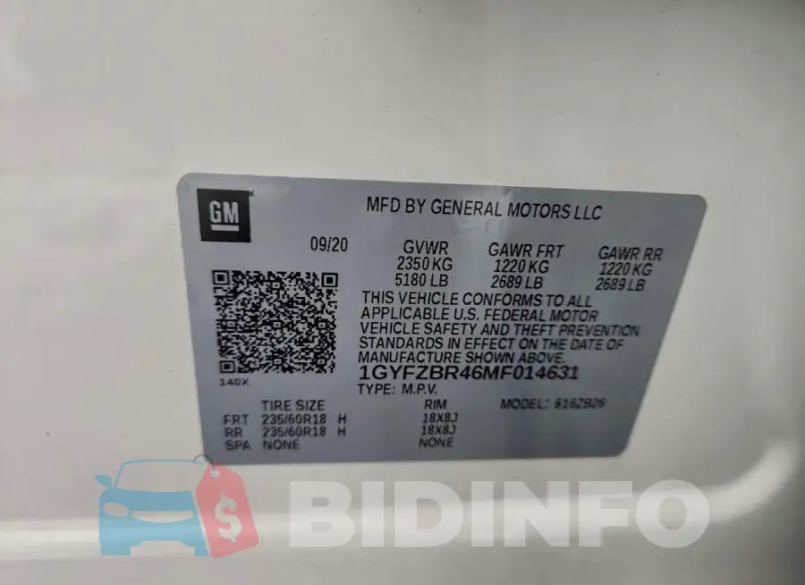 1GYFZBR46MF014631 Photo# 13