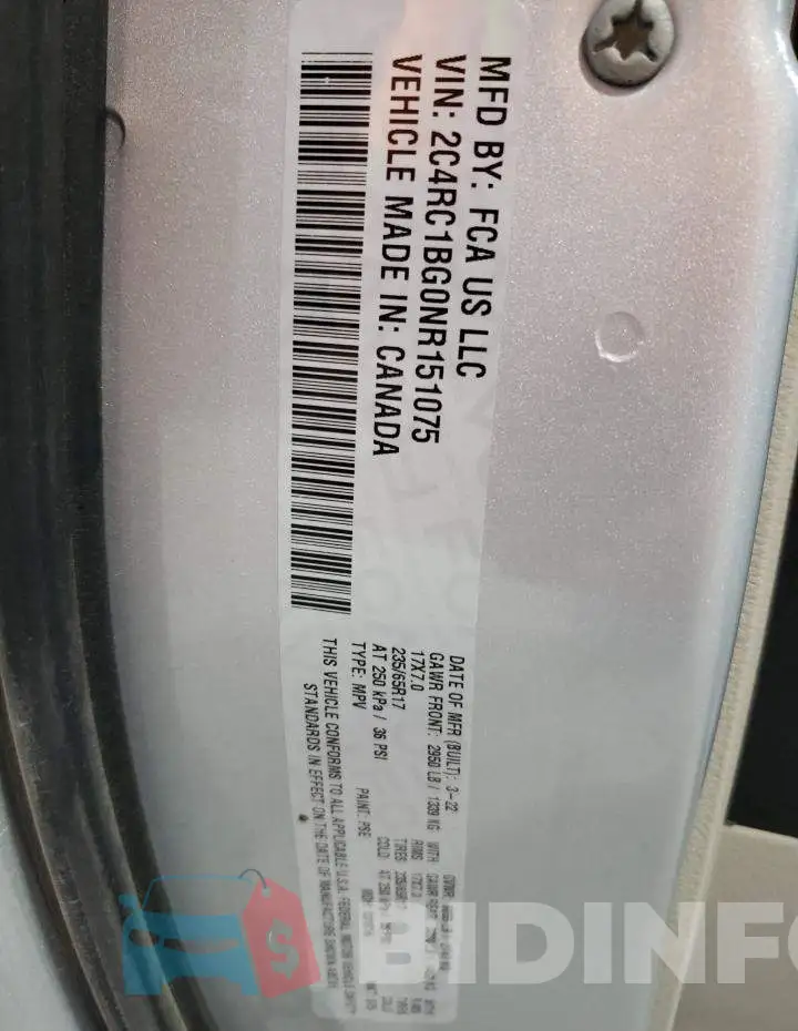 2C4RC1BG0NR151075 Photo# 13