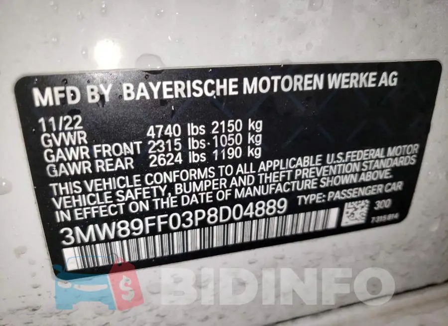 3MW89FF03P8D04889 Photo# 12