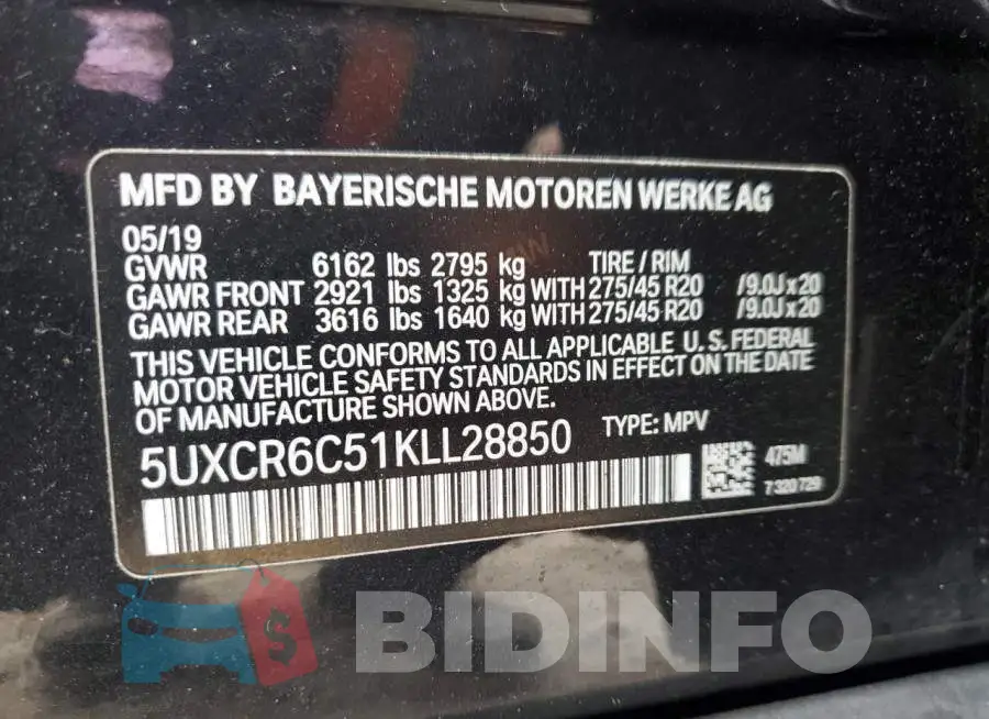 5UXCR6C51KLL28850 Photo# 13