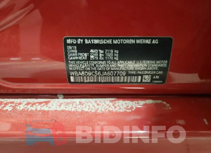 WBA8D9C56JA607709 Photo# 12