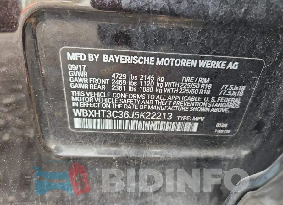WBXHT3C36J5K22213 Photo# 13