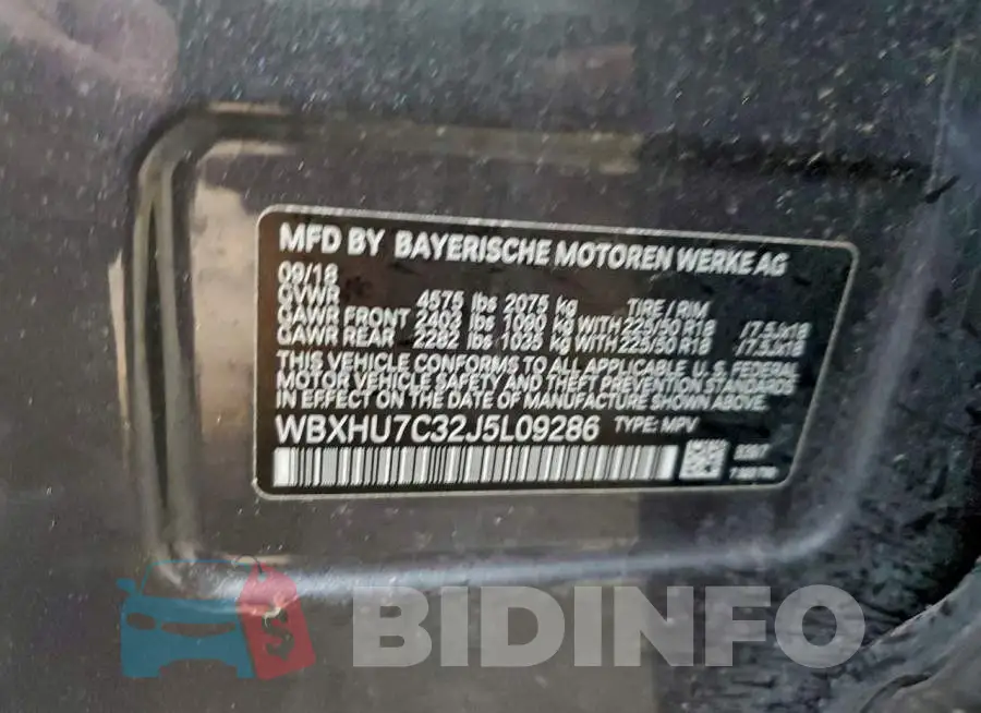 WBXHU7C32J5L09286 Photo# 13