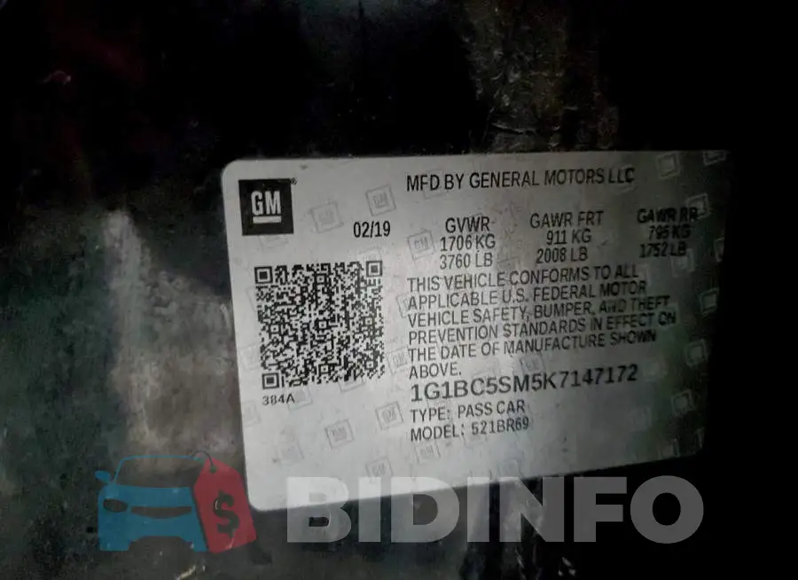 1G1BC5SM5K7147172 Photo# 12