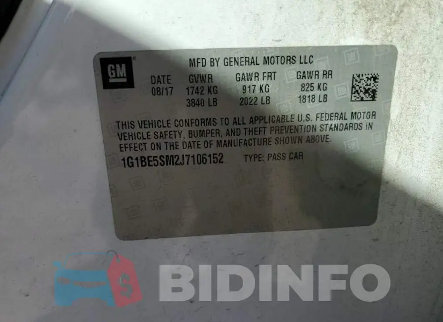 1G1BE5SM2J7106152 Photo# 12