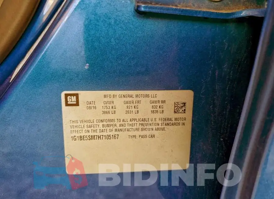 1G1BE5SM7H7105167 Photo# 13