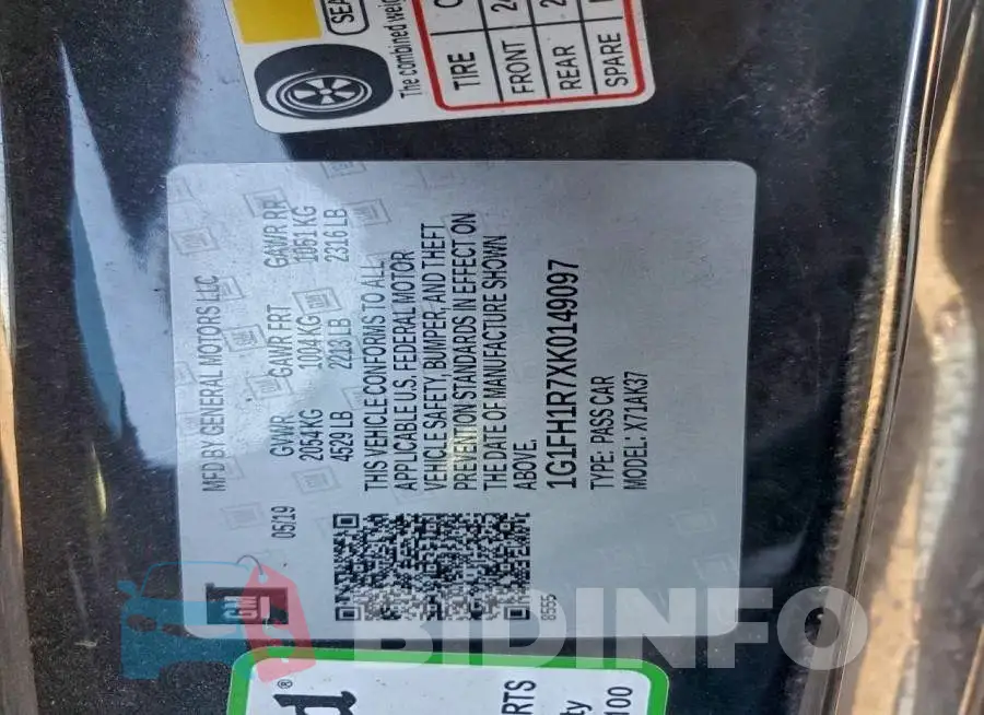 1G1FH1R7XK0149097 Photo# 12