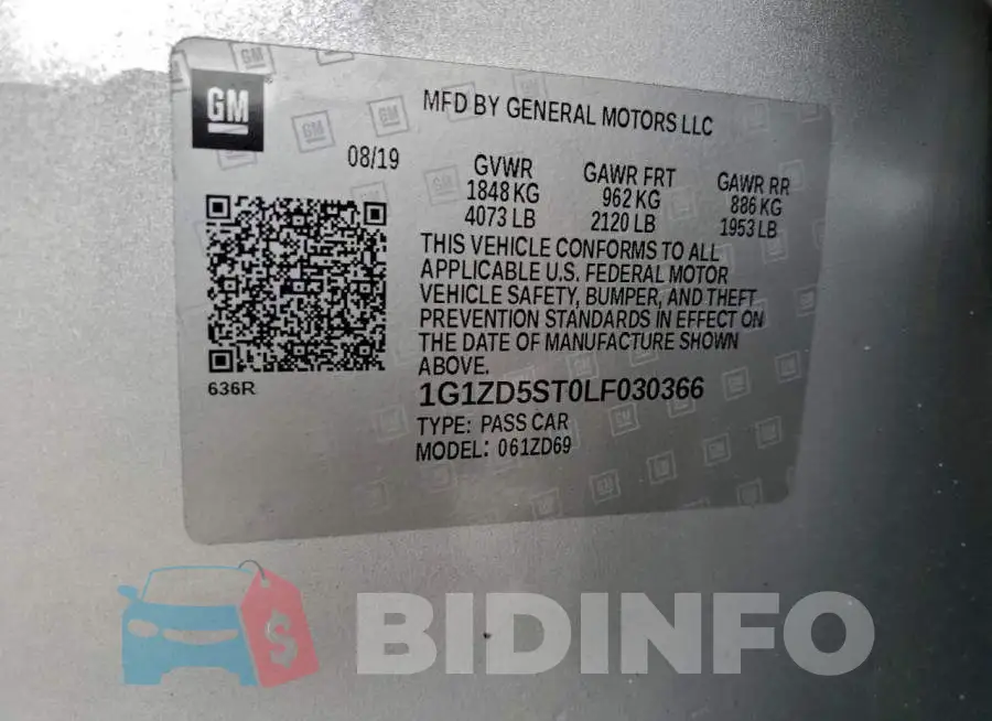 1G1ZD5ST0LF030366 Photo# 12