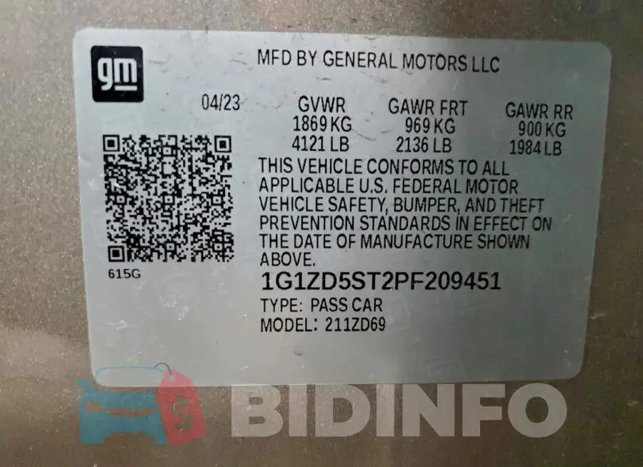 1G1ZD5ST2PF209451 Photo# 12