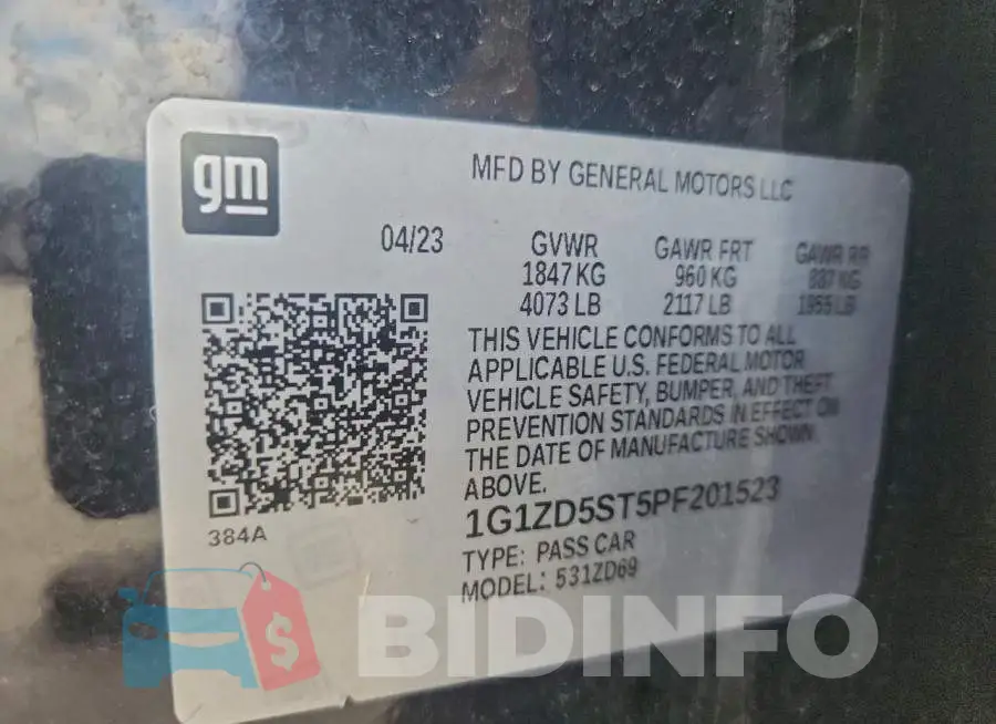 1G1ZD5ST5PF201523 Photo# 12