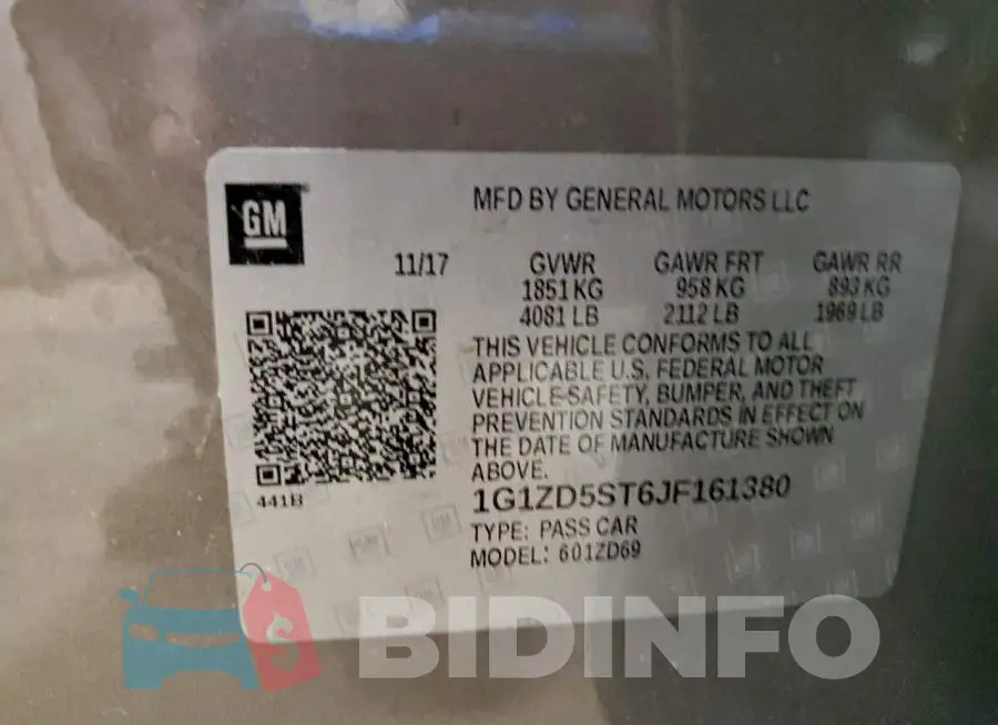 1G1ZD5ST6JF161380 Photo# 12