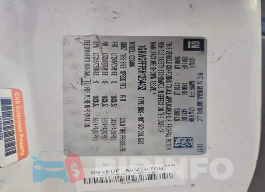 1GAWGFFF5H1254452 Photo# 13
