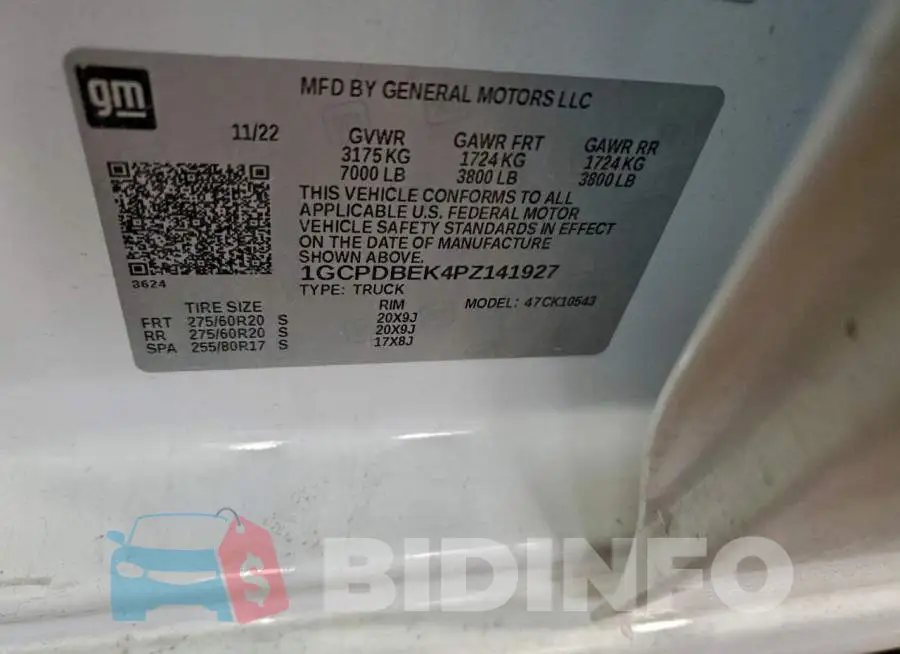1GCPDBEK4PZ141927 Photo# 12