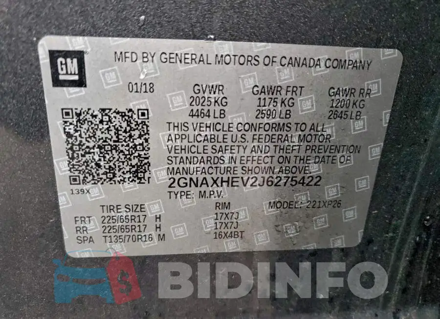2GNAXHEV2J6275422 Photo# 12