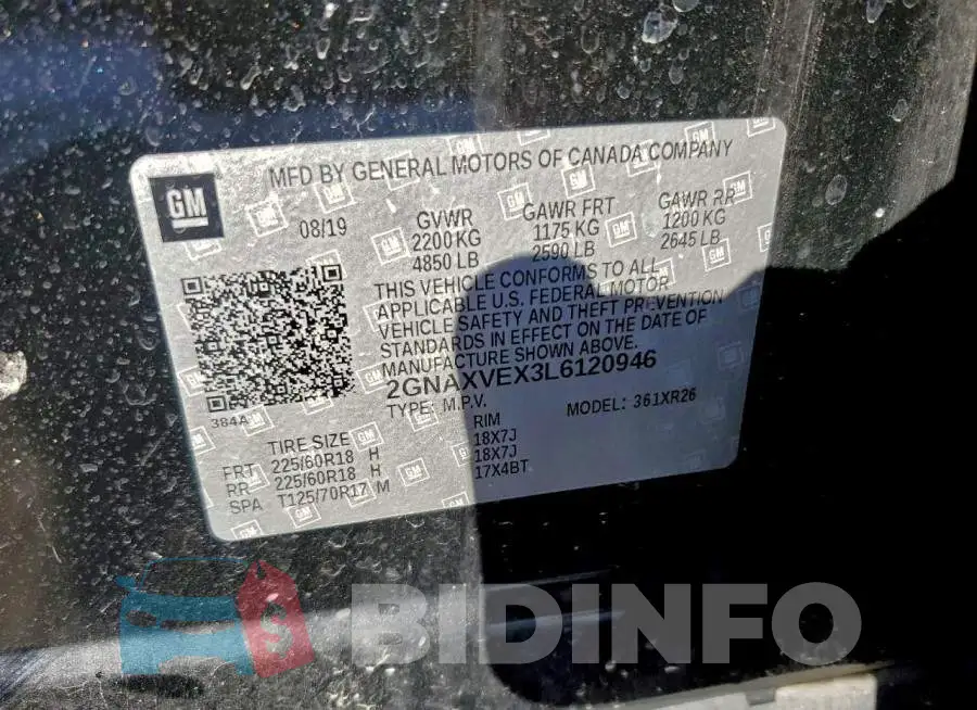 2GNAXVEX3L6120946 Photo# 13