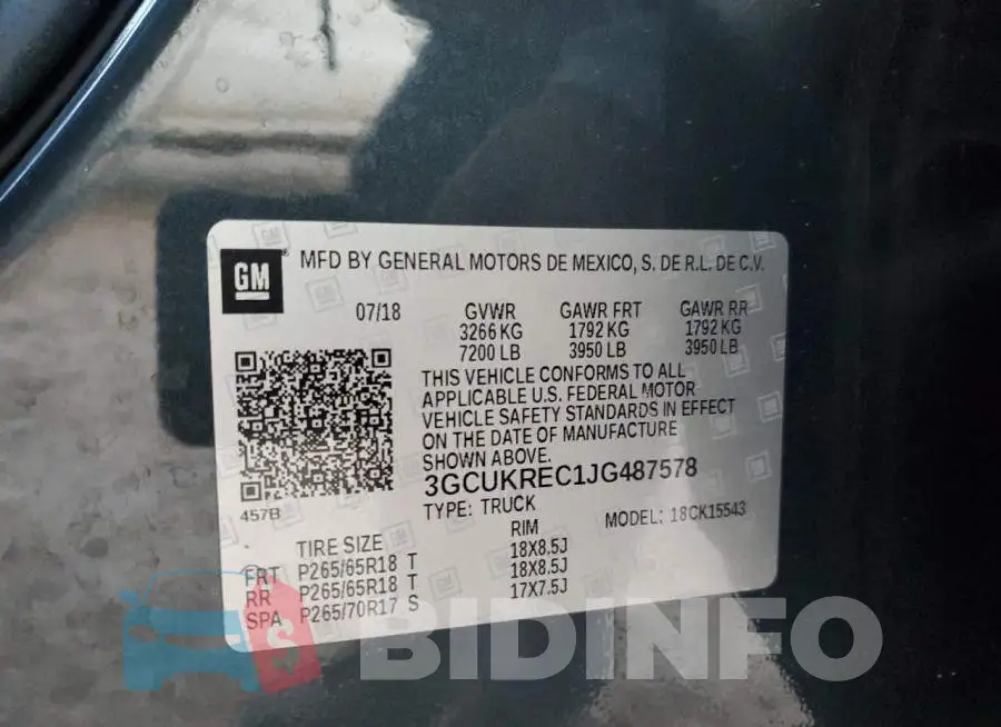 3GCUKREC1JG487578 Photo# 12