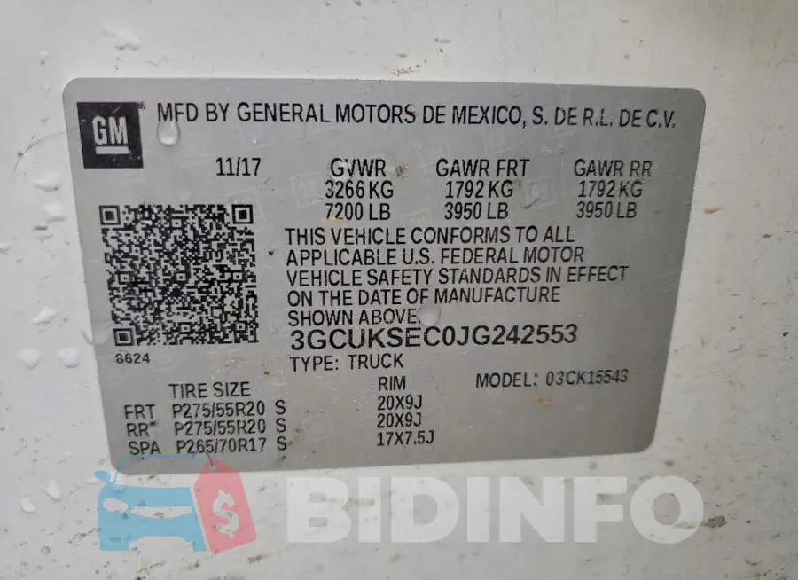 3GCUKSEC0JG242553 Photo# 12