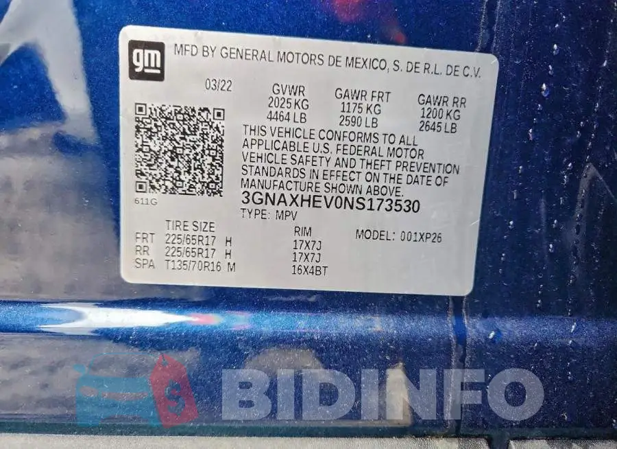 3GNAXHEV0NS173530 Photo# 14