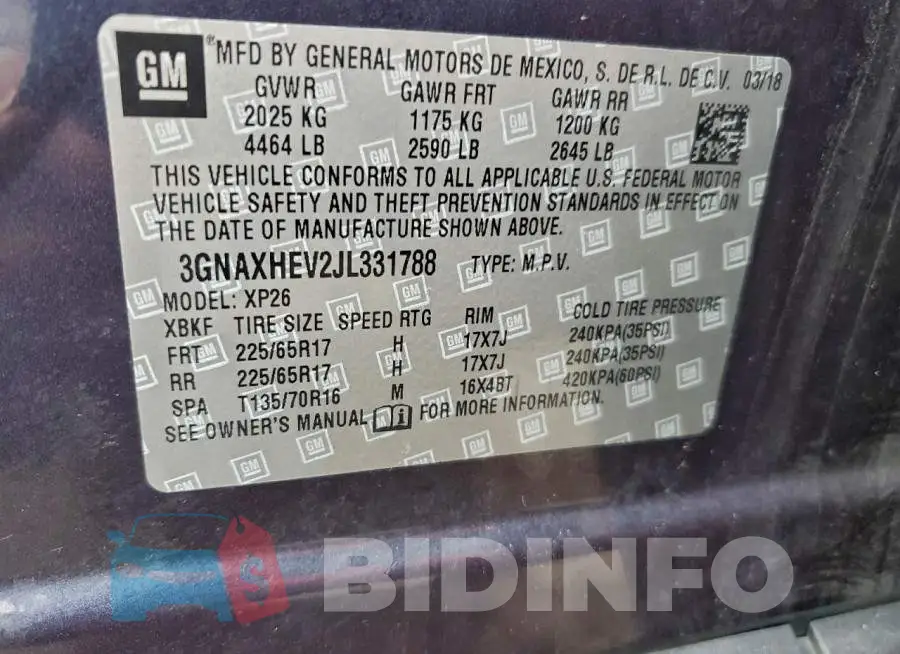 3GNAXHEV2JL331788 Photo# 14