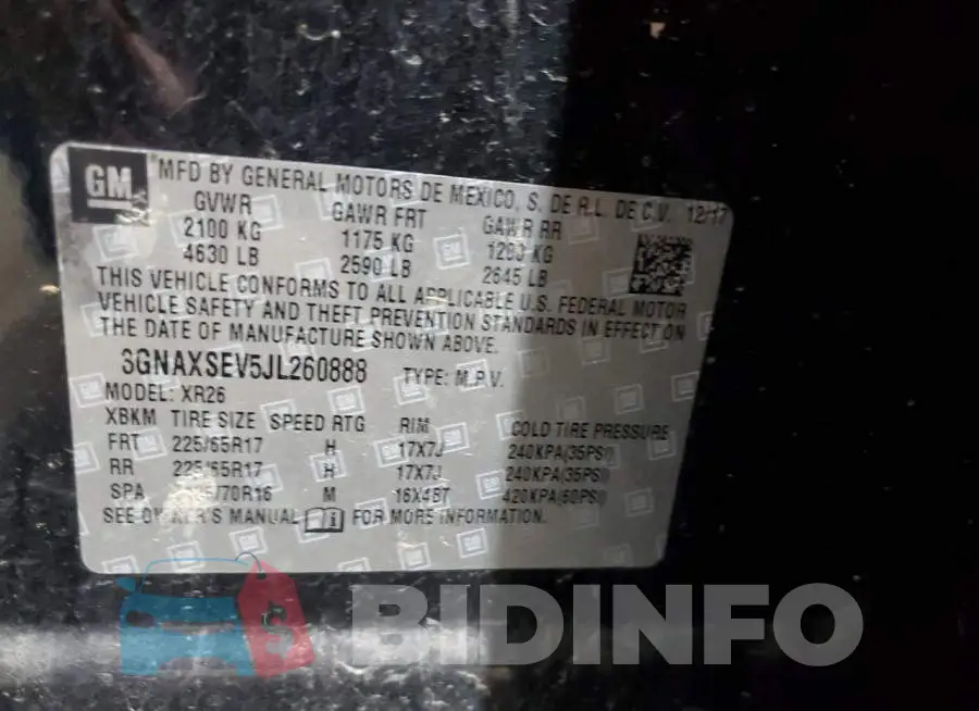 3GNAXSEV5JL260888 Photo# 13