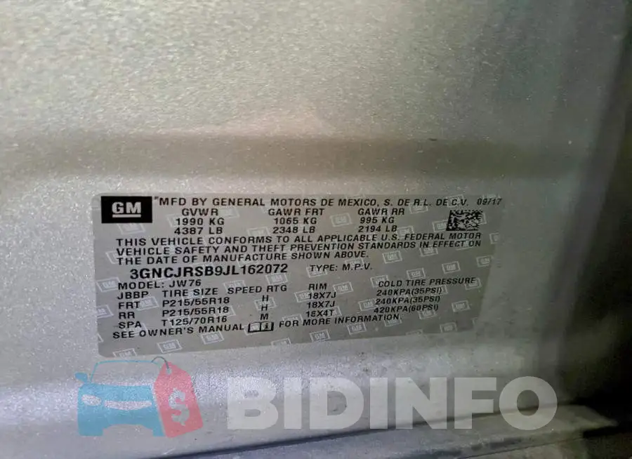 3GNCJRSB9JL162072 Photo# 13