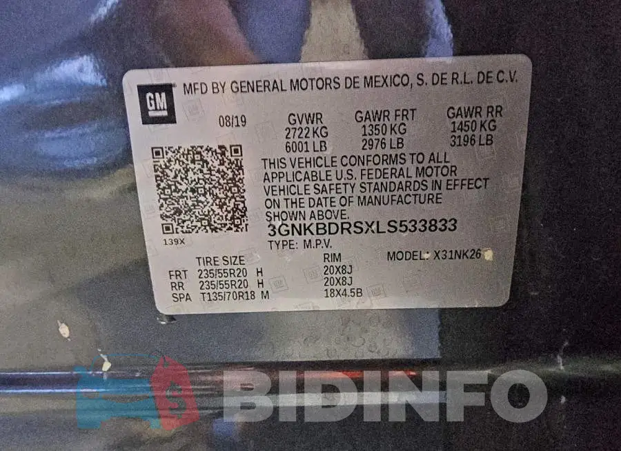 3GNKBDRSXLS533833 Photo# 13