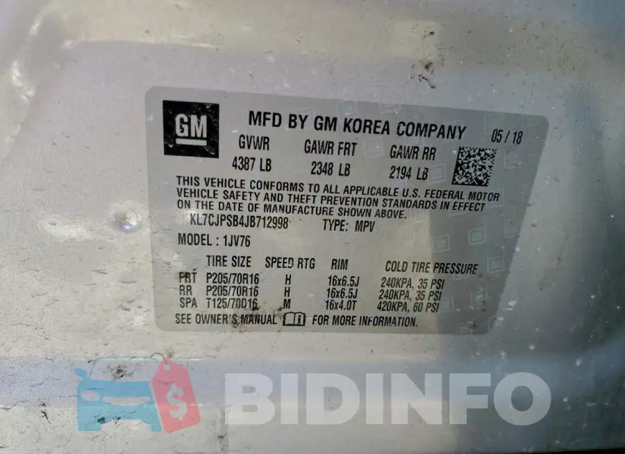 KL7CJPSB4JB712998 Photo# 13