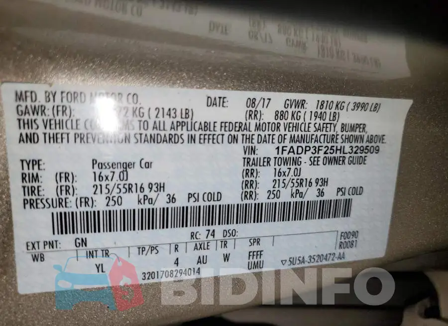 1FADP3F25HL329509 Photo# 12