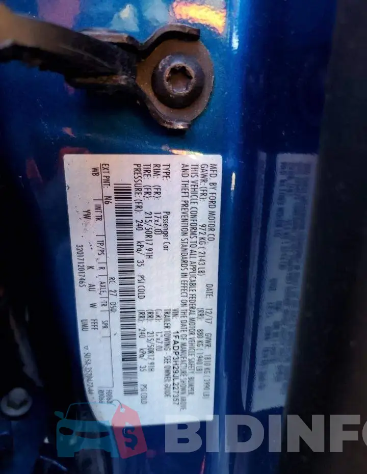 1FADP3H29JL227357 Photo# 12