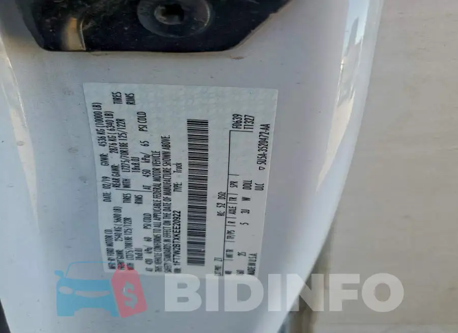 1FT7W2BTXKEE20922 Photo# 12