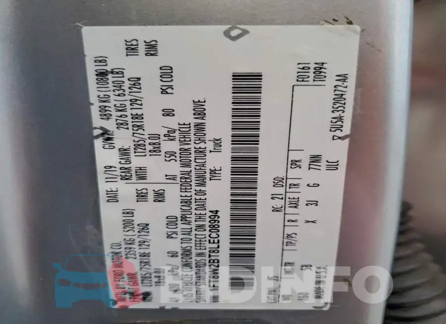 1FT8W2BT8LEC08994 Photo# 12