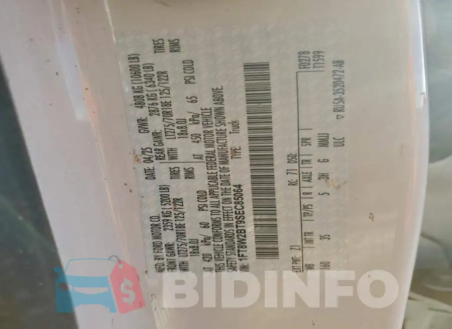 1FT8W2BT9SEC85064 Photo# 12